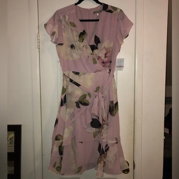 flowy easter dress Women's Just Fell Into Place Ivory Tropical Print Linen Blend Maxi Dress | Size: L main image 1